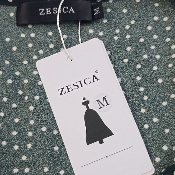 ZESICA NWT Women's Bohemian Floral Printed Wrap V Neck Short Sleeve Medium - Picture 3 of 8